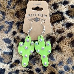Crazy Train Cactus 🌵 Bling Earrings